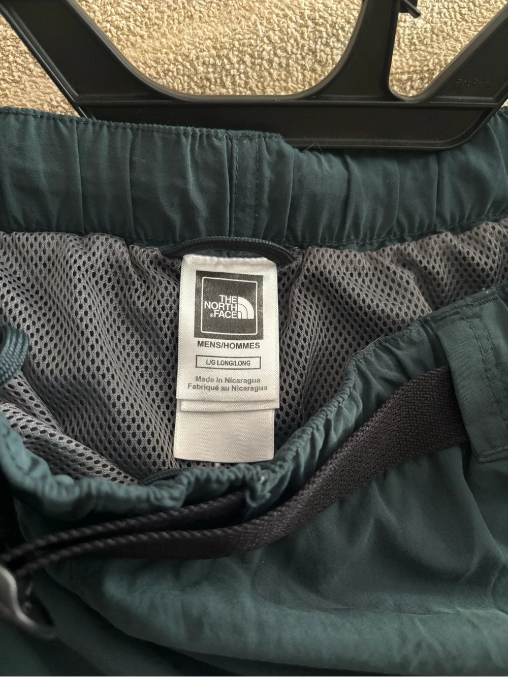 The North Face Men's Deep Teal Hybrid Shorts with Integrated Belt